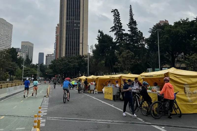 People on a pedestrianized road
