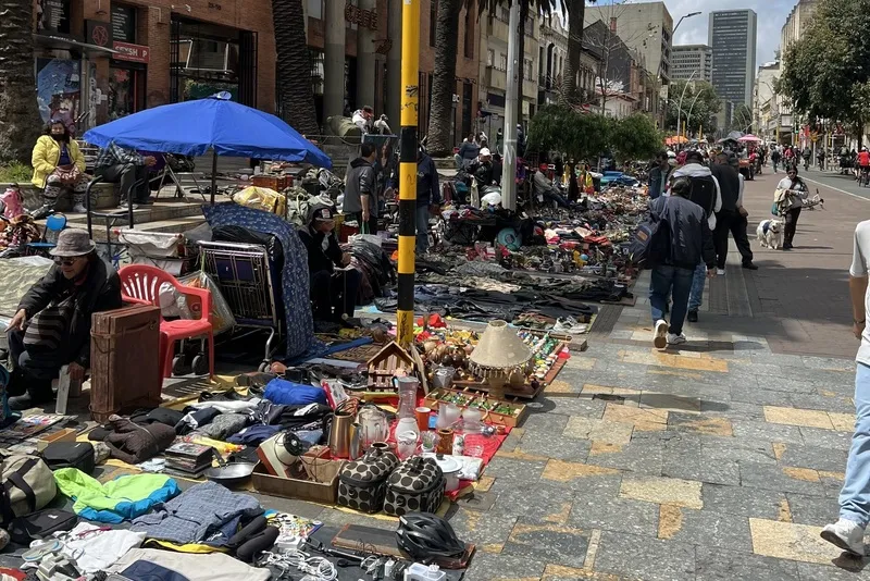 Busy street with vendors